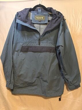 Timberland Two-Tone Blue Pullover Quarter Zip Windbreaker